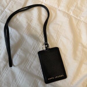 Marc Jacobs Black Card Holder with Lanyard